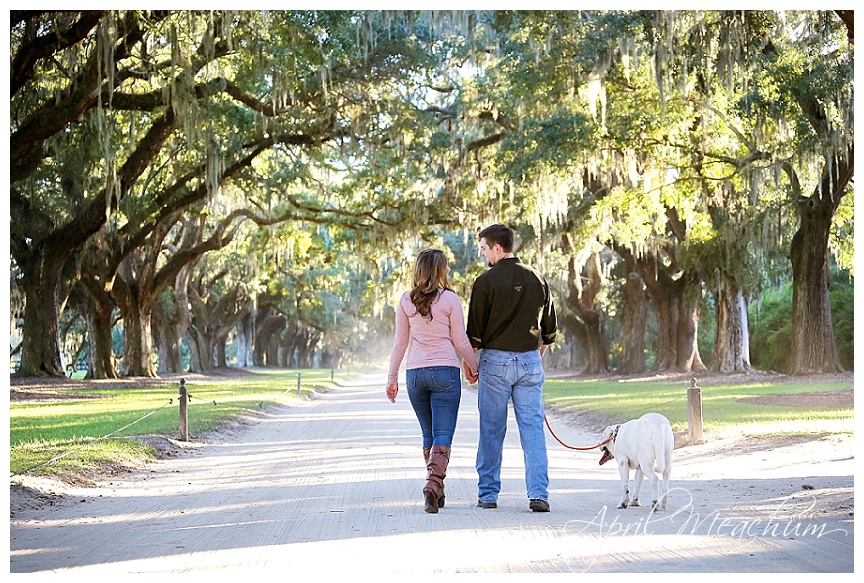 Boone Hall Engagement Photography with dog