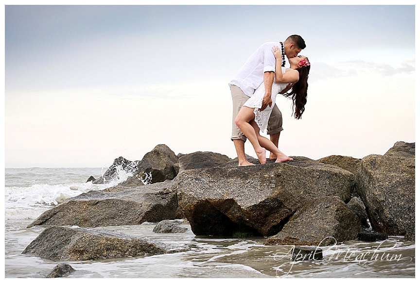 Folly beach engagement Morris Island Lighthouse