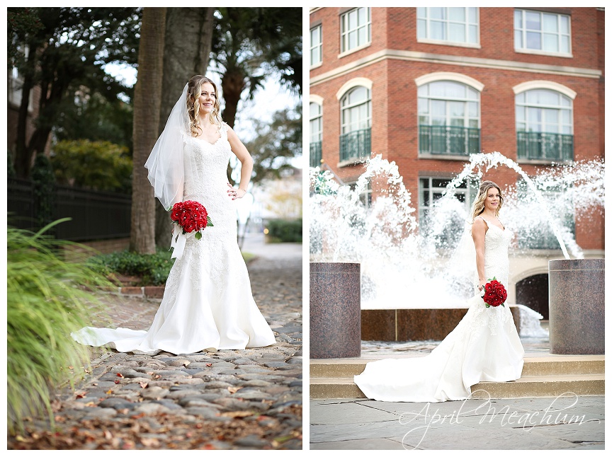 Downtown Charleston, SC wedding photography at waterfront park and east bay street