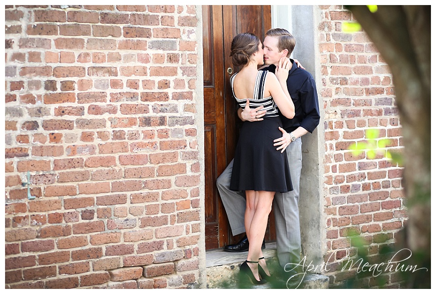 Engagement photography in Downtown Charleston at the battery