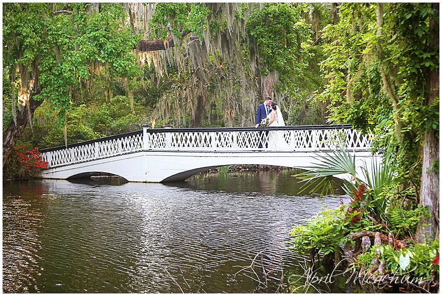 Wedding Photography on the bridges at Magnolia Plantation and Gardens in Charleston South Carolina