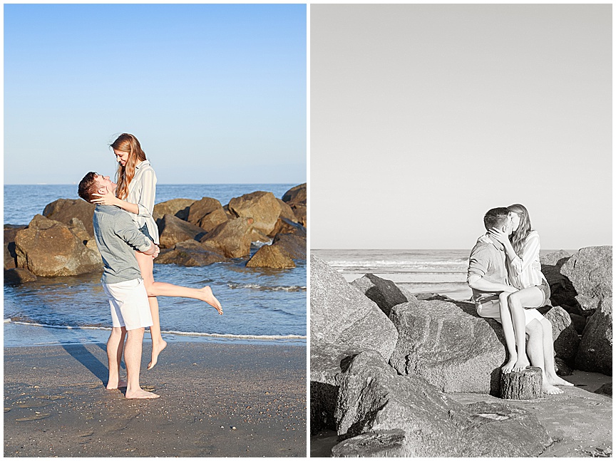 Folly Beach Engagement Session with Charleston Wedding Photographer April Meachum 