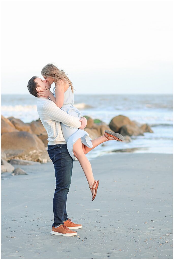 Folly Beach and Downtown Charleston Engagement Session by April Meachum Photography