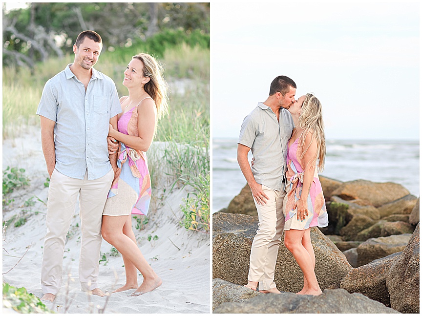 Folly Beach Sunset Engagement Photo Session Ideas by Charleston Wedding Photographer April Meachum_0726.jpg